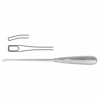 Caspar Bone Curette Rectangular - Toothed Stainless Steel, 25 cm - 9 3/4" Scoop Size 5 mm